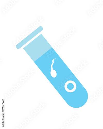 Sperm and egg in vitro as in vitro fertilization concept, simple isolated vector stock illustration with IVF