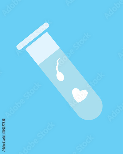 Sperm and egg in vitro as in vitro fertilization concept, isolated vector stock illustration with IVF and medical care