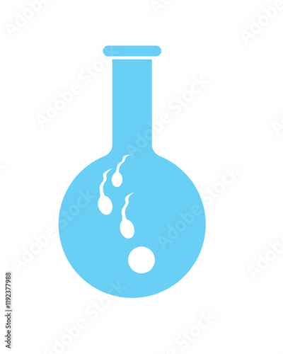 Sperm and egg in vitro as in vitro fertilization concept, isolated vector stock illustration with IVF