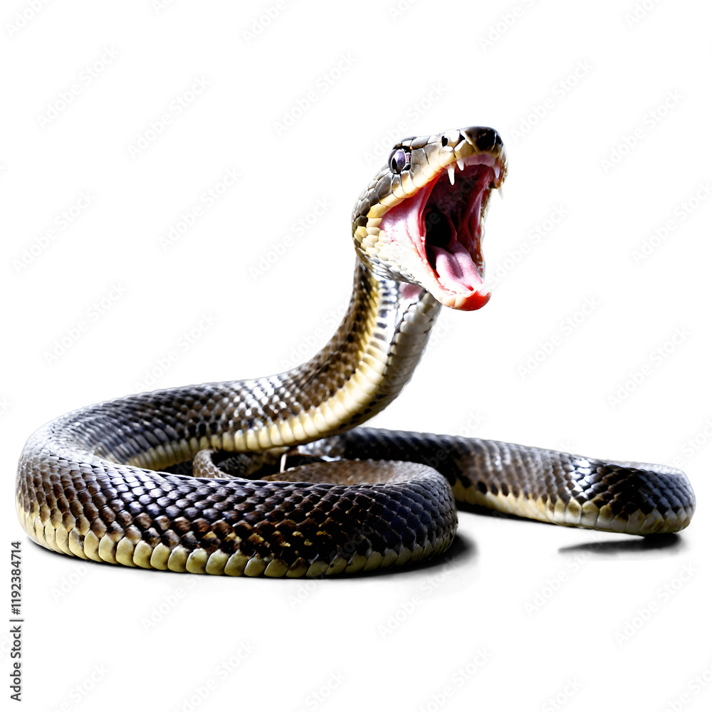 Fototapeta premium Close Up of a Menacing Snake with Its Tongue Extended Displaying Danger and Vibrant Details for Wildlife Education