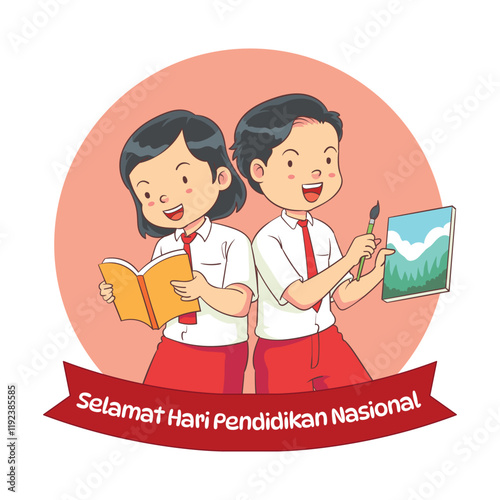 hari pendidikan nasional illustraton