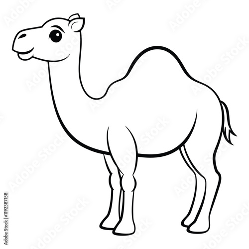 vector cute  camel for kids coloring pages 