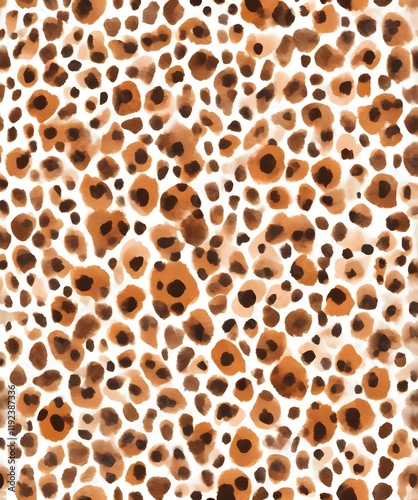 Leopard tiger skin seamless pattern texture print on white background photo