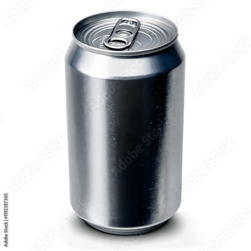 Empty Blank Soda Can Isolated on Transparent Background for Beverage Branding and Advertising Purposes