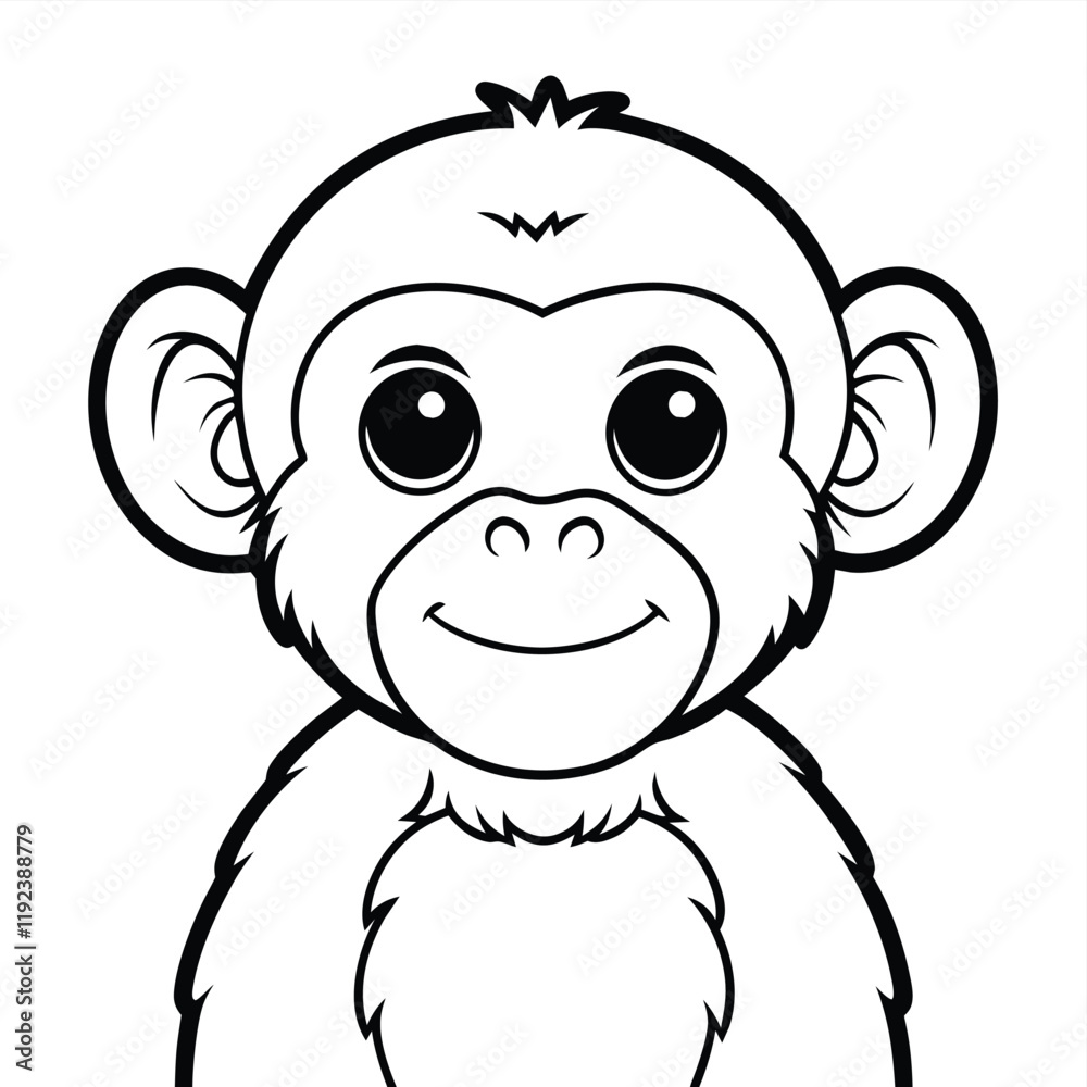 Obraz premium simple chimpanzee outline 