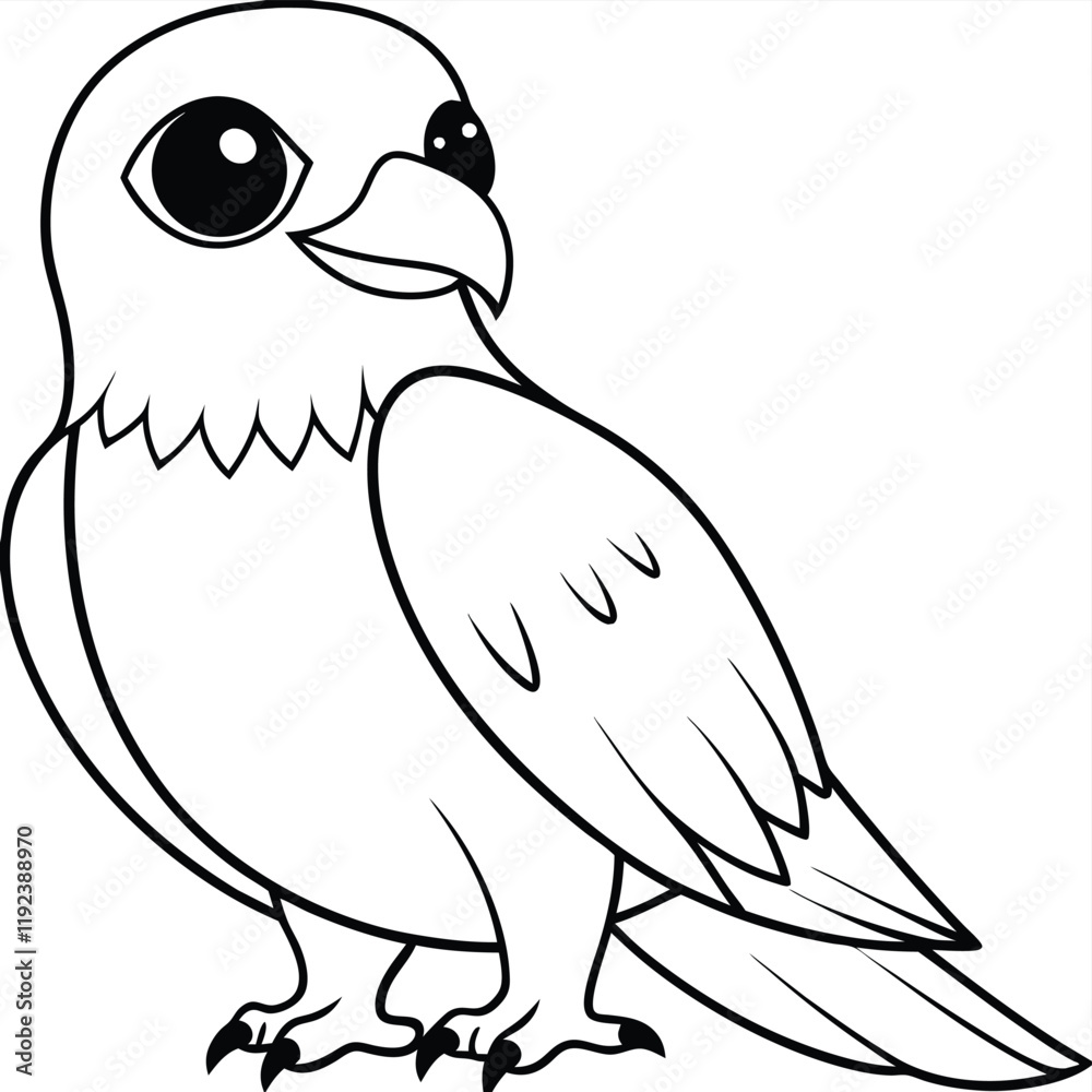 Obraz premium cute hawk simple icon