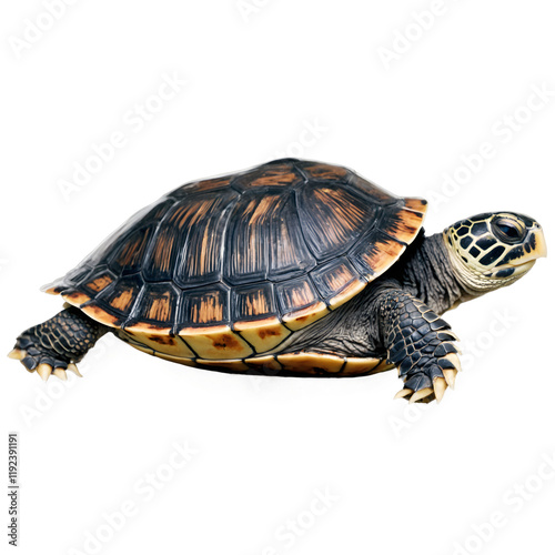 Frontal View of a Turtle with Upper Body Displayed Against Transparent Background for Educational Use