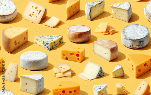 Decorative Cheese Pattern Background Image for Food themed Designs  photo