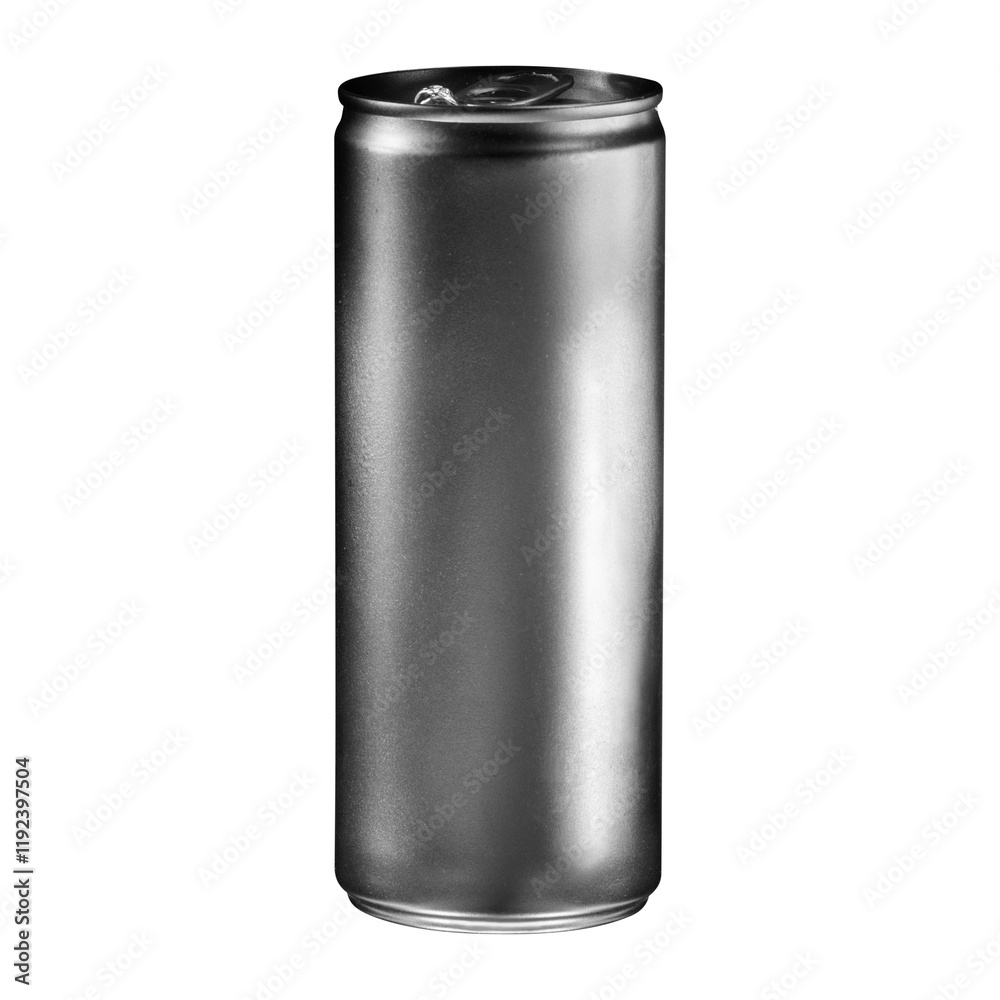 Silver aluminum can with copy space Silver aluminum can with copy space