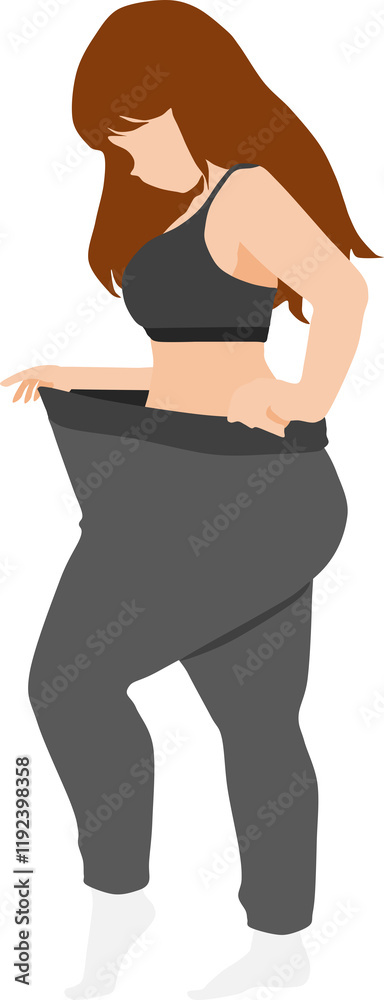 ダイエットする女性のイラスト