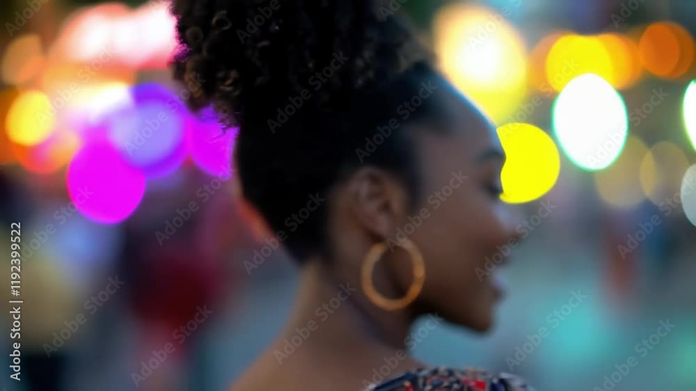 Nightlights and Smiles: A Vibrant Portrait of Joy Nightlights and Smiles: A Vibrant Portrait of Joy