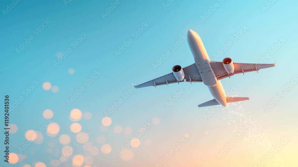 Obraz premium A cargo plane soaring through a clear blue sky with a trail of condensation in its wake, symbolizing the speed, reach, and globalization of trade facilitated by air freight.