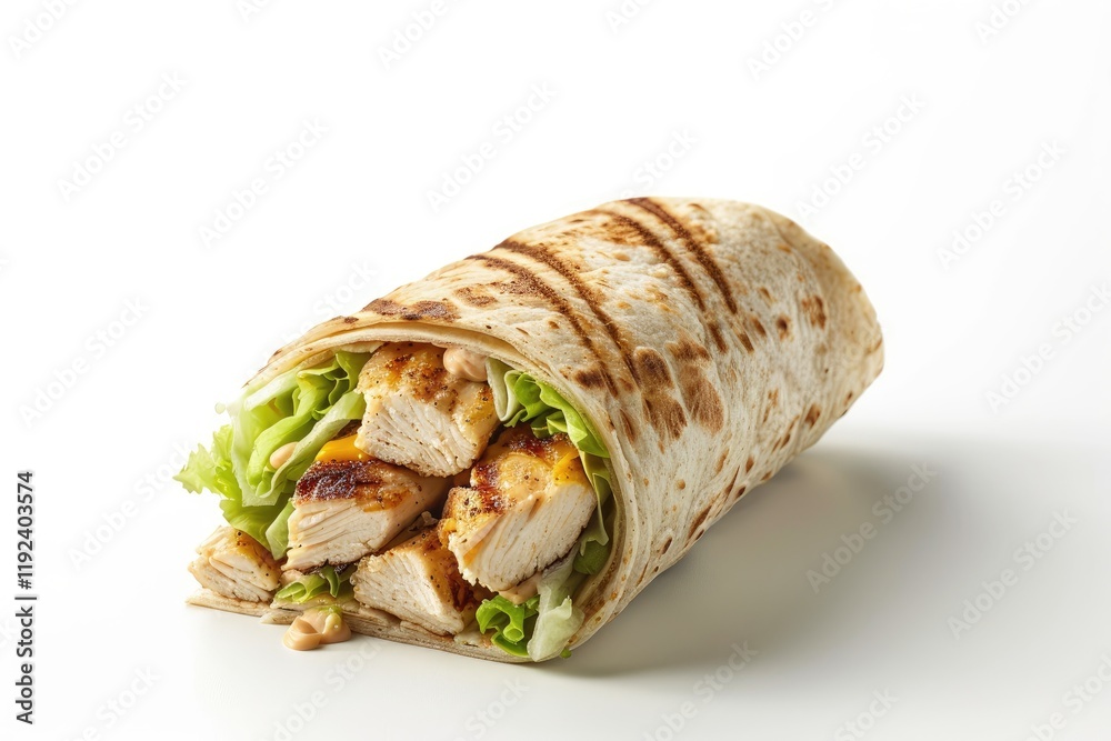 Delicious Chicken Wrap with Fresh Vegetables. Delicious Chicken Wrap with Fresh Vegetables.