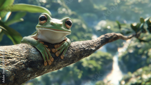  Wallace's flying frog on a tree, Indonesia                               photo