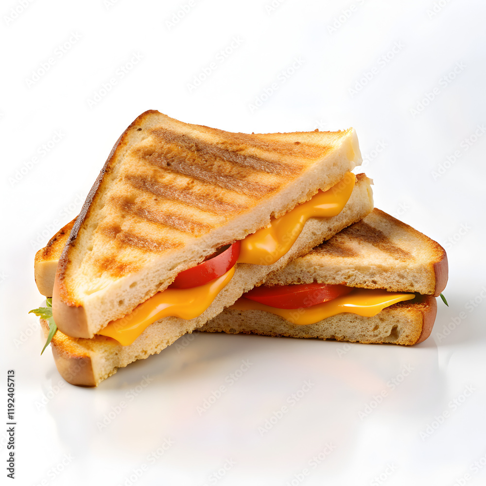 Sandwich with ham and cheese on white background Sandwich with ham and cheese on white background