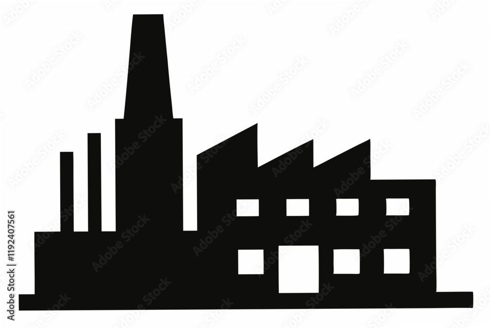 Factory vector web icon silhouette black vector isolated. Factory vector web icon silhouette black vector isolated.