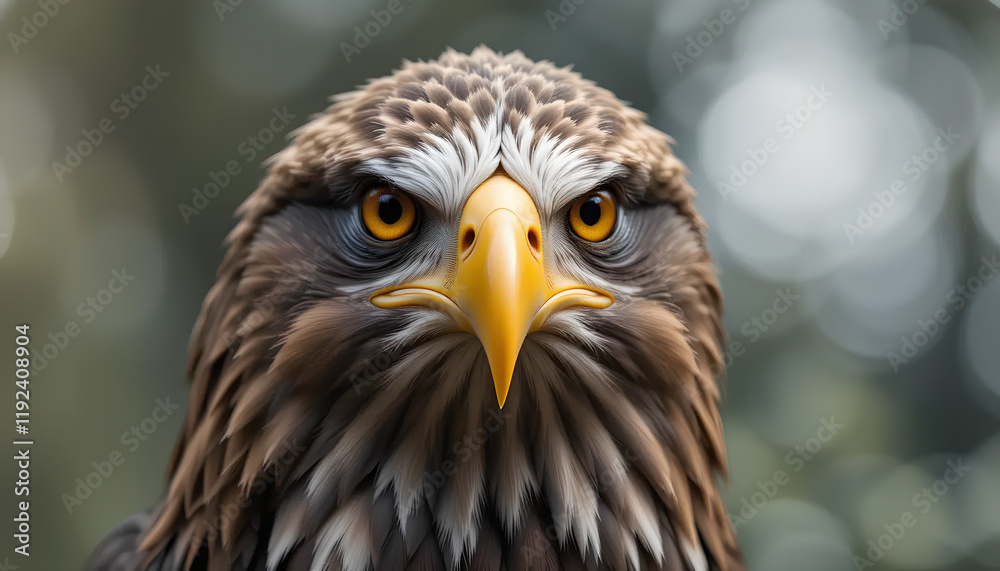 Intense Gaze: A Portrait of a Majestic Eagle's Powerful Stare