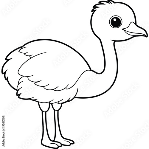  cute ostrich line art 