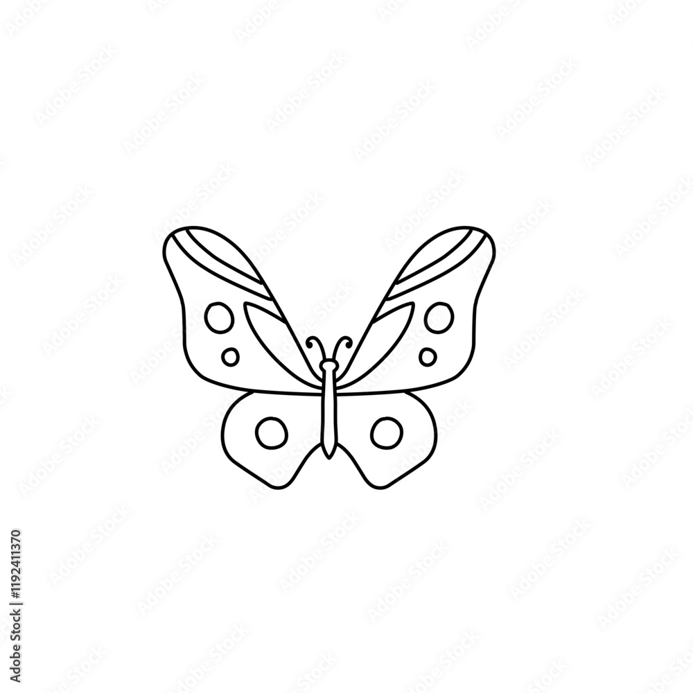 hand drawn butterfly line icon hand drawn butterfly line icon