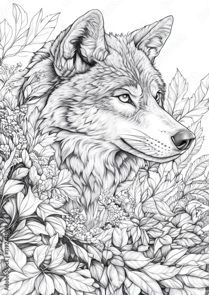 Fototapeta premium Wolves Coloring Pages