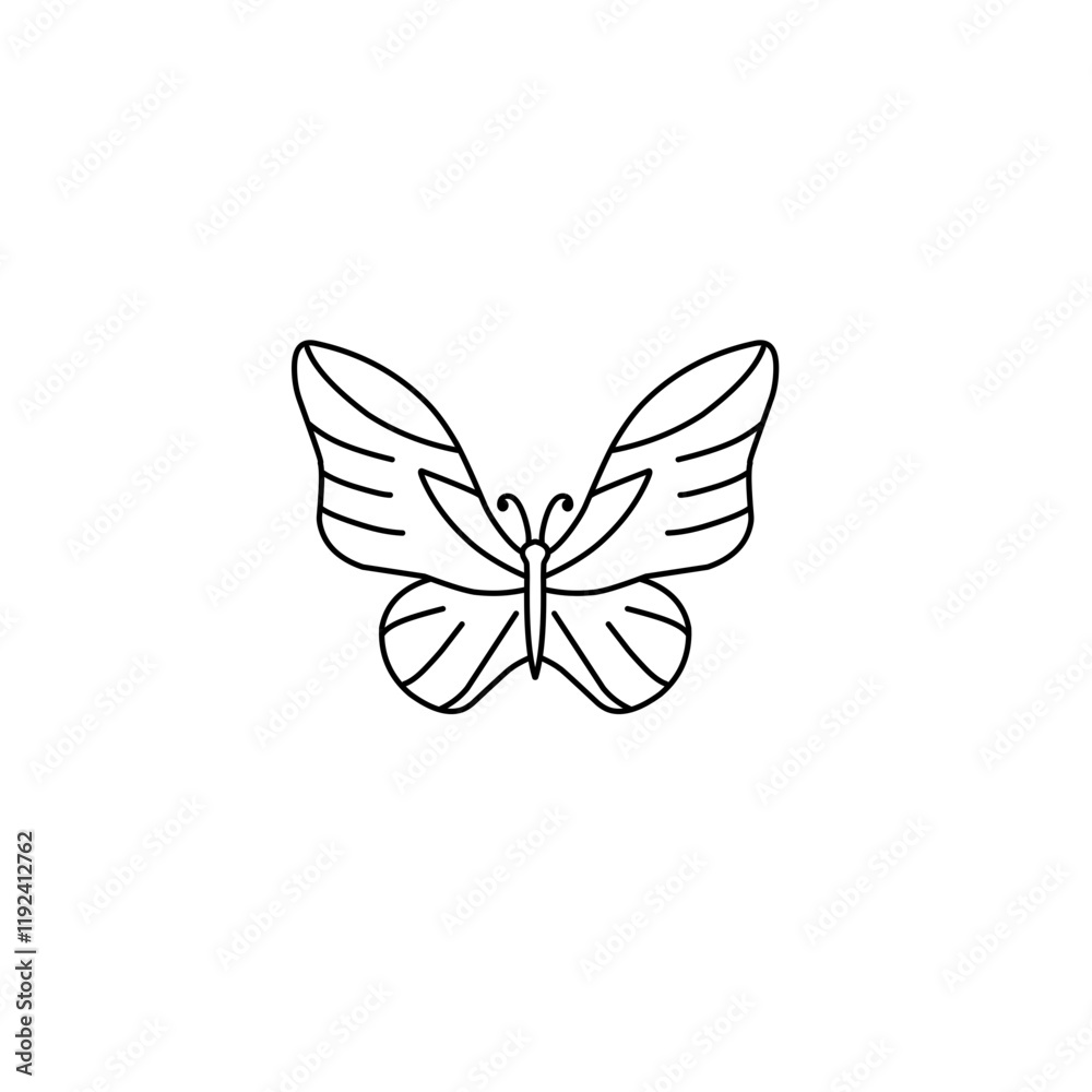 hand drawn butterfly line icon hand drawn butterfly line icon