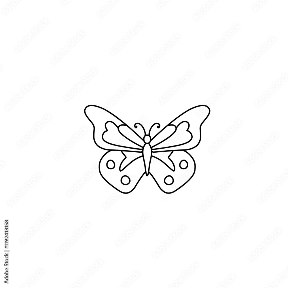 hand drawn butterfly line icon hand drawn butterfly line icon