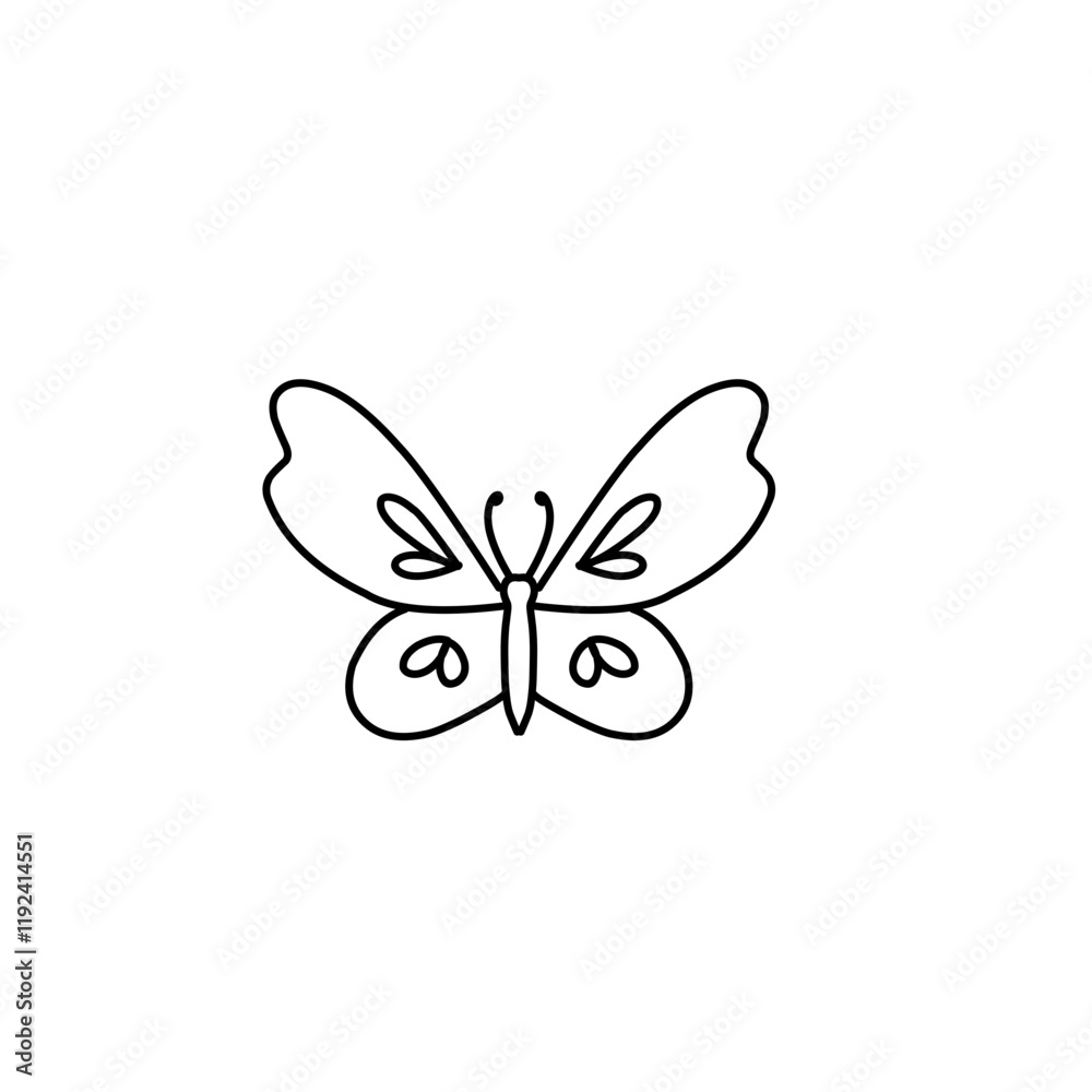 hand drawn butterfly line icon hand drawn butterfly line icon