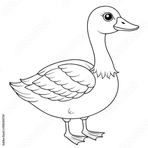  cute goose outline vector 