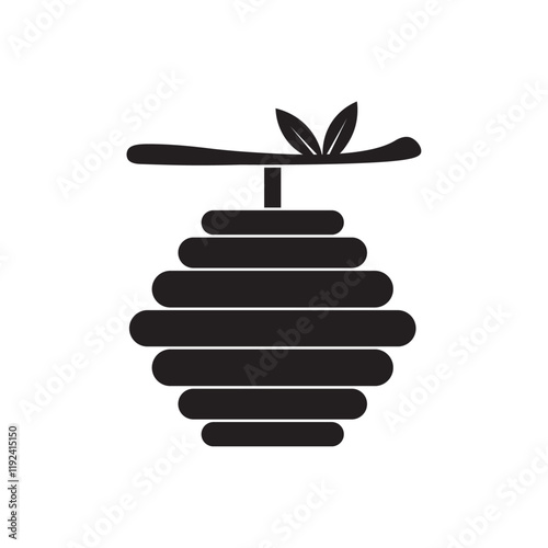 beehive flat icon vector illustration