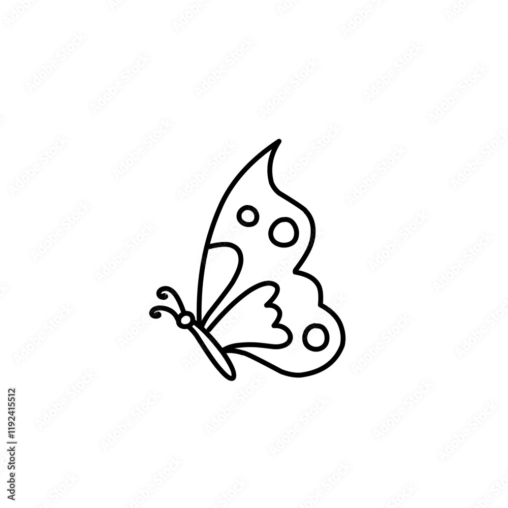 hand drawn butterfly line icon hand drawn butterfly line icon
