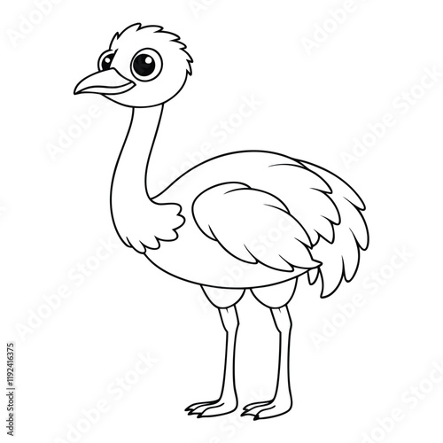 ostrich outline vector  design 