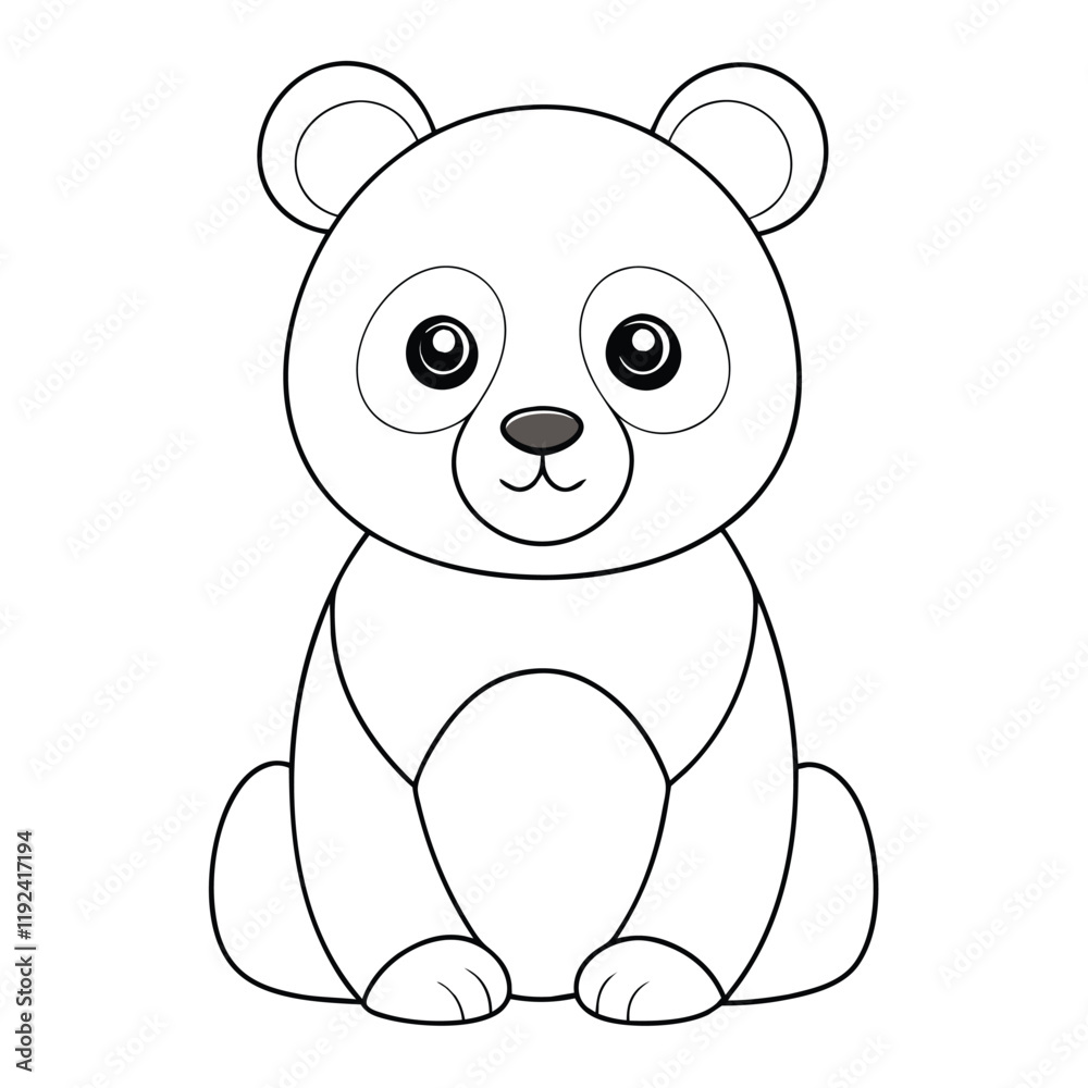 Naklejka premium cute panda outline vector