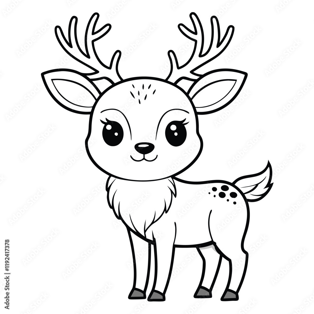 Fototapeta premium cute elk outline vector 