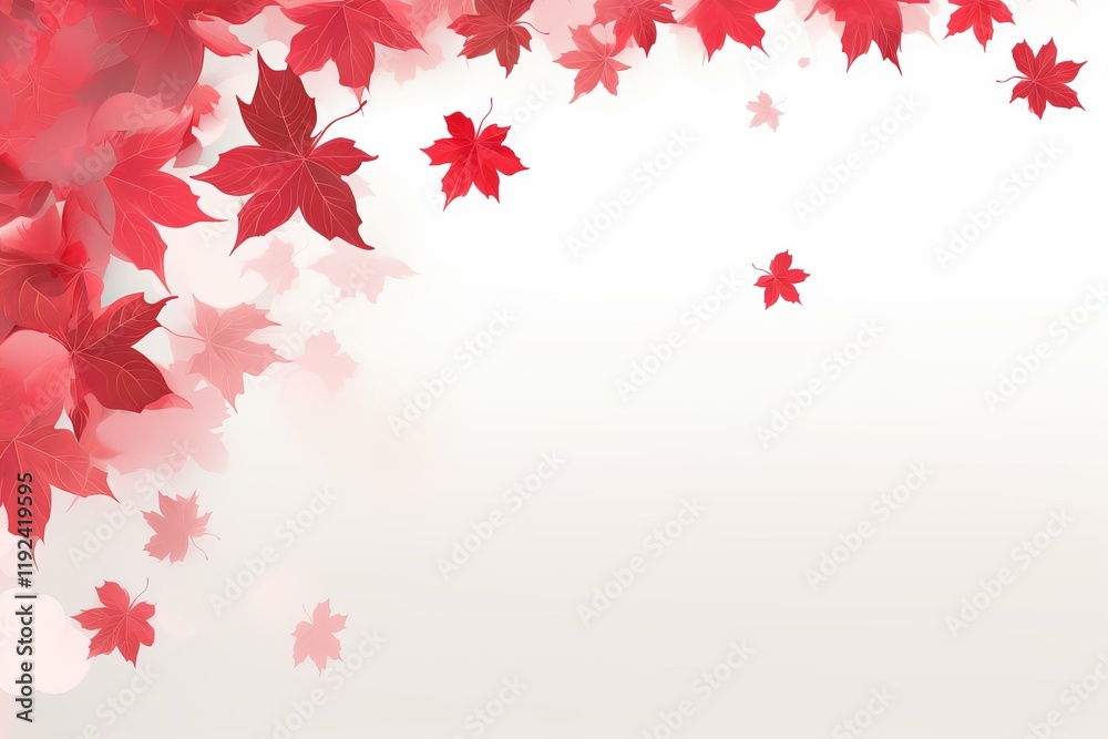 Illustration of red maple leaves falling on a white background, perfect for autumn themed projects Illustration of red maple leaves falling on a white background, perfect for autumn themed projects