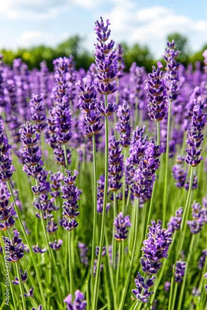 Lavender flower field in bloom with vibrant purple flowers under a bright sky capturing the beauty of nature in full detail Lavender flower field in bloom with vibrant purple flowers under a bright sky capturing the beauty of nature in full detail