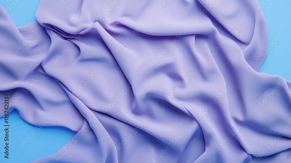Obraz premium Draped Lavender Fabric on a Blue Background