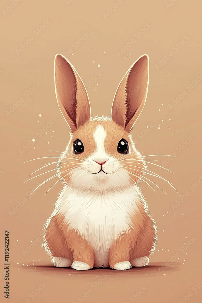 Obraz premium Adorable young bunny sitting sweetly with a happy expression 