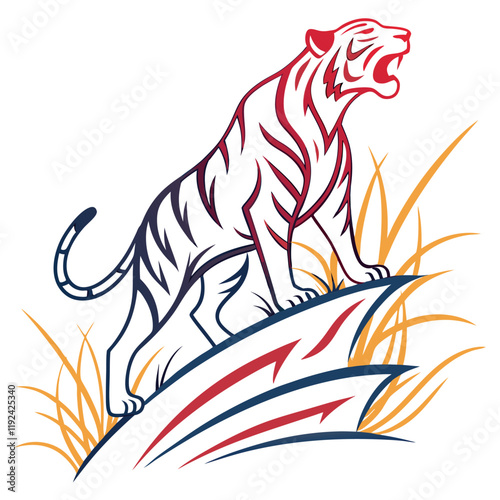 New Silhouette set of various poses of the tiger icon set