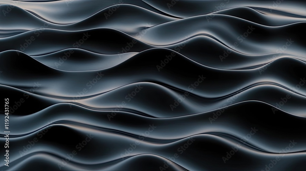 Obraz premium Cloudy abstract background concept. Elegant black waves create a calming, fluid texture in a serene atmosphere.