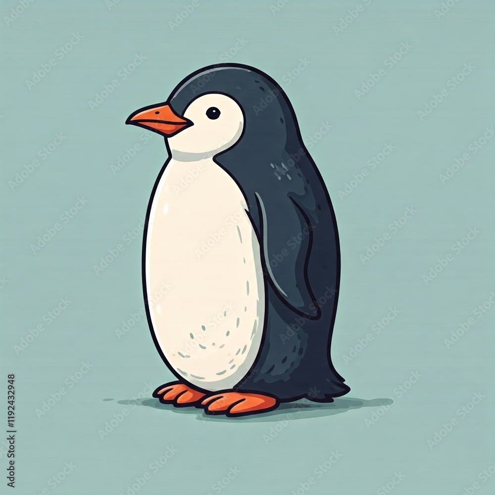 Fototapeta premium A penguin in side view.