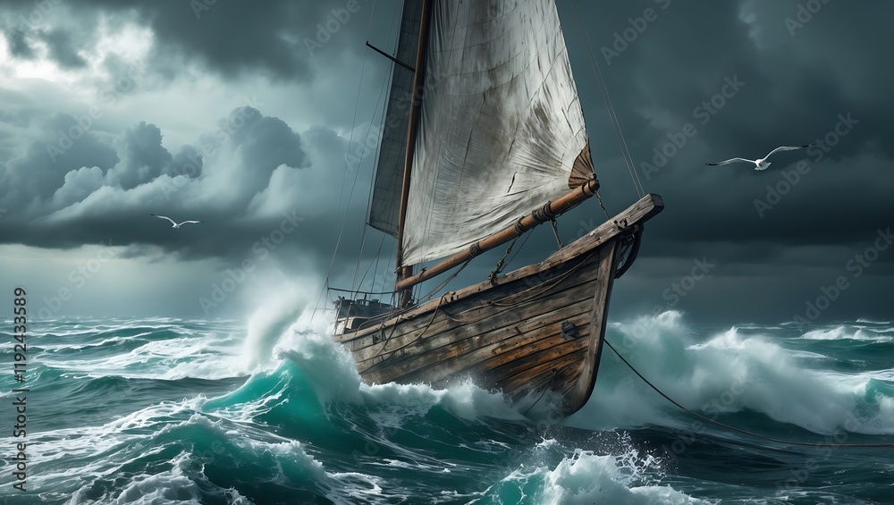Obraz premium sailing boat in the sea