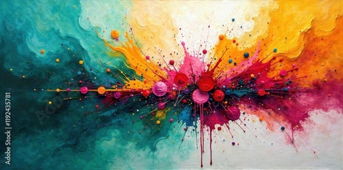 Vibrant Hues Exploding in a Symphony of Color and Texture An Abstract Masterpiece