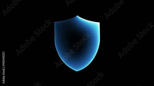 Blue shield for safety and protection animation video
