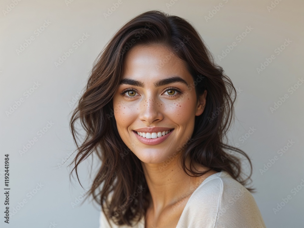 Fototapeta premium a young woman with a natural hair, smiling