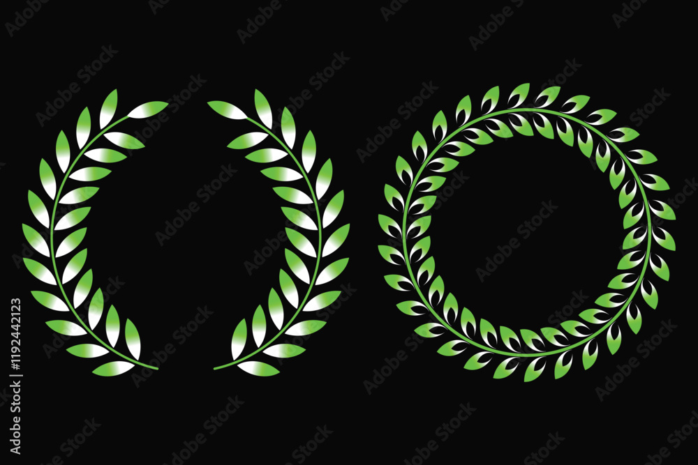 Obraz premium green laurel wreath illustrator