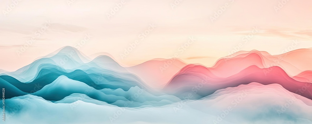 Cloudy abstract background concept. Breathtaking soft gradients of mountains in pastel hues during a tranquil sunset. Cloudy abstract background concept. Breathtaking soft gradients of mountains in pastel hues during a tranquil sunset.