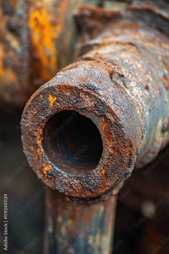 An old rusty pipe with rust formation An old rusty pipe with rust formation