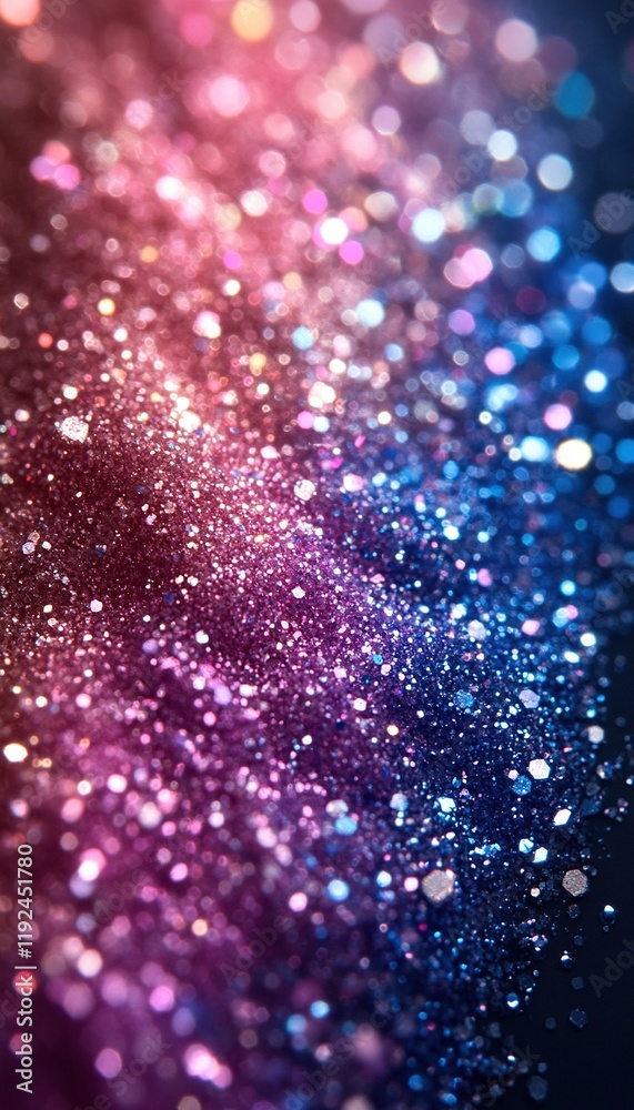 Glittering dust particles on dark background, vibrant bokeh effect Glittering dust particles on dark background, vibrant bokeh effect