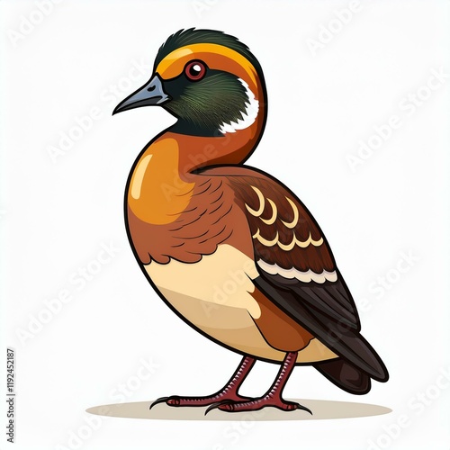 American wigeon hornet flat design. isolated on white background photo