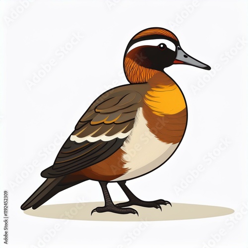 American wigeon hornet flat design. isolated on white background photo